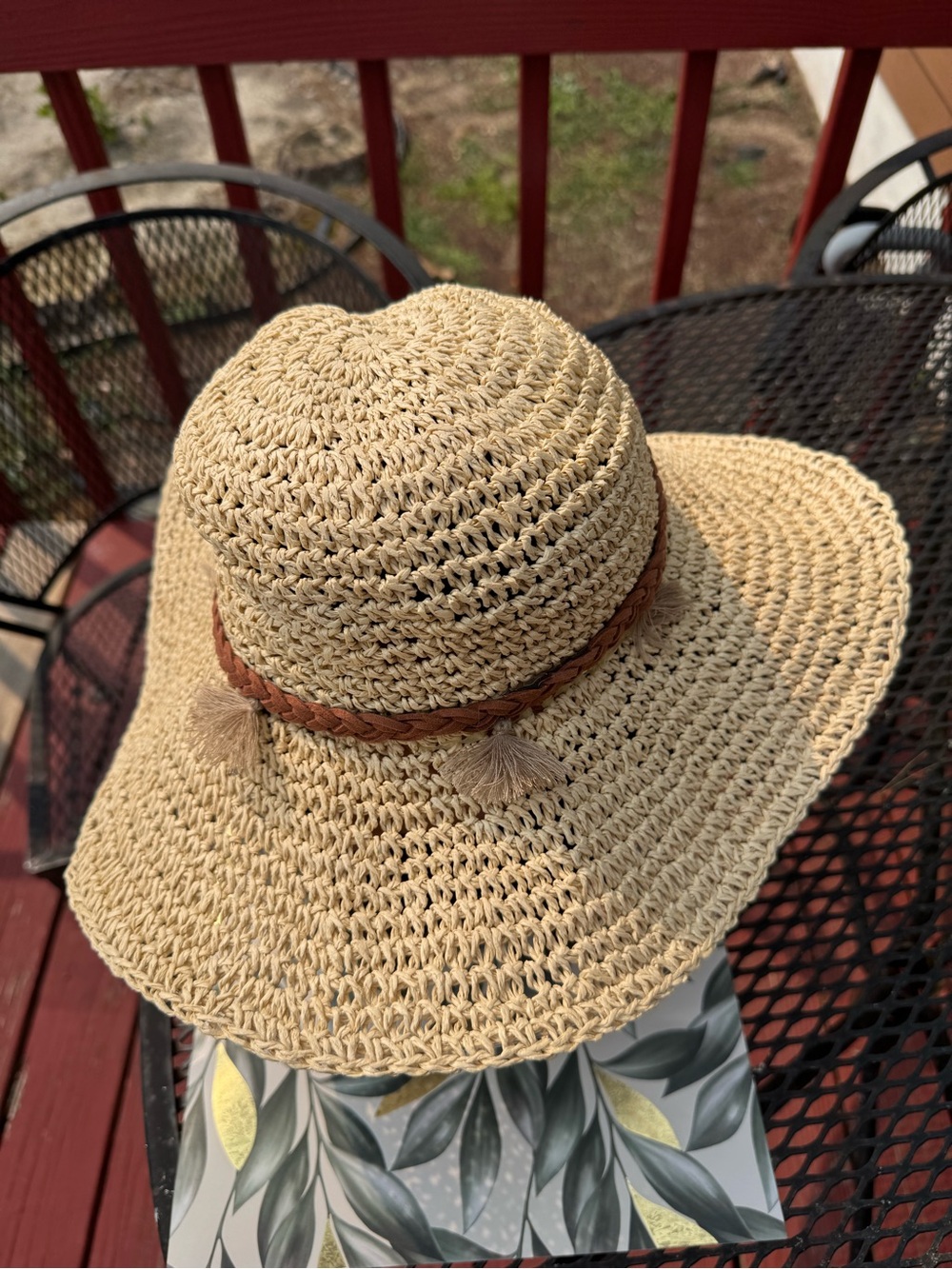 Aspire Accessories, Woven Straw Sun Hat in Beige with Ribbon Trim. Packable.